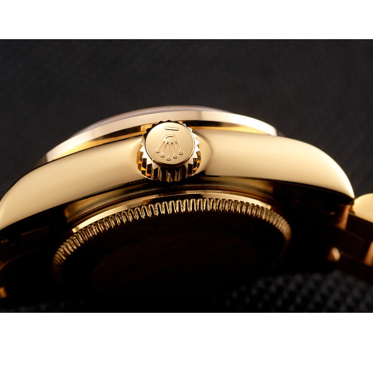 AAA Replica Watches Swiss 1454095 Gold Champagne Dial Diamond Bracelet Lady-Datejust Bezel Rolex 0806